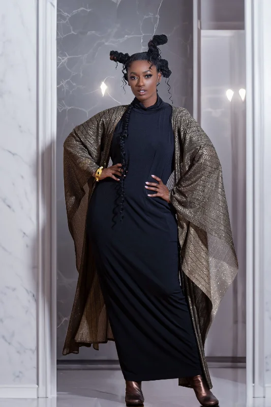 Women's Occasion Wear Apparel Street Style Fashion PLUS SIZE METALLIC BRONZE DUSTER- JIBRI Women's Occasion Wear Apparel Street Style Fashion PLUS SIZE METALLIC BRONZE DUSTER- JIBRI